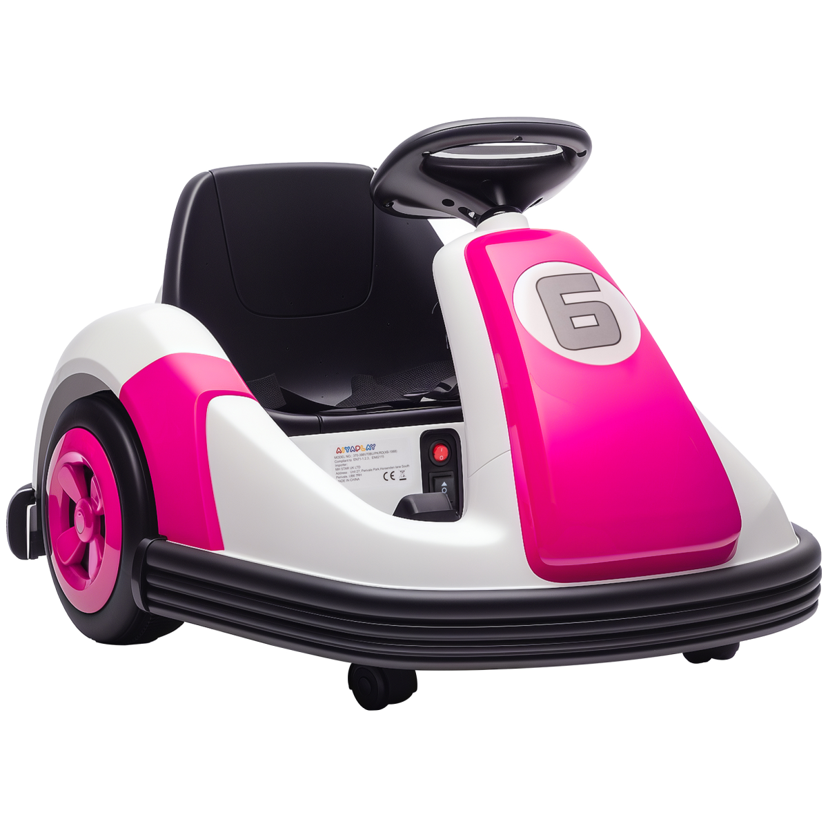 AIYAPLAY Kids Bumper Car with 360-Degree Rotation Spin, Safety Belt