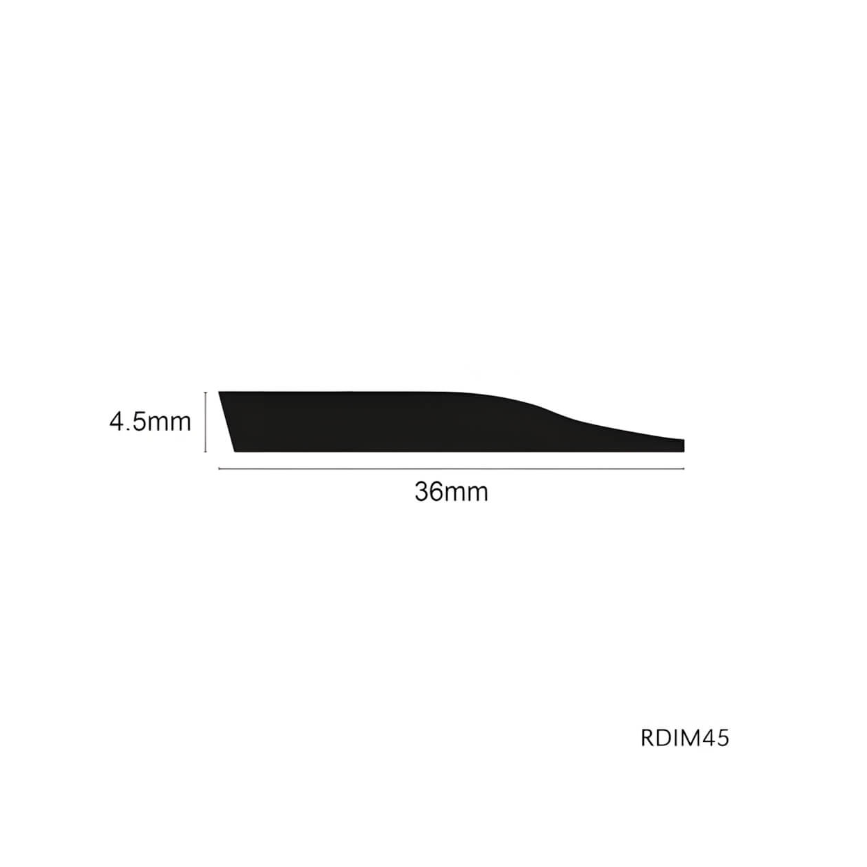 Floor Ramp Trim PVC | Genesis RDIM Flexible Smooth Ramp Edge for Soft Flooring - Black/Grey