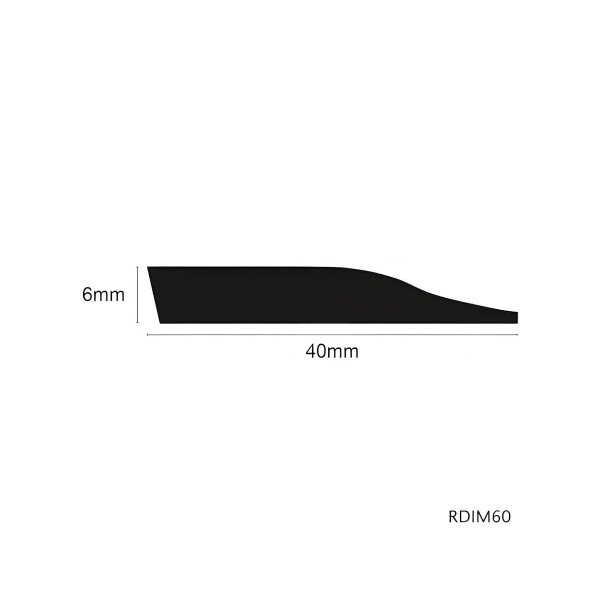 Floor Ramp Trim PVC | Genesis RDIM Flexible Smooth Ramp Edge for Soft Flooring - Black/Grey