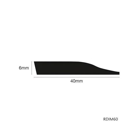 Floor Ramp Trim PVC | Genesis RDIM Flexible Smooth Ramp Edge for Soft Flooring - Black/Grey