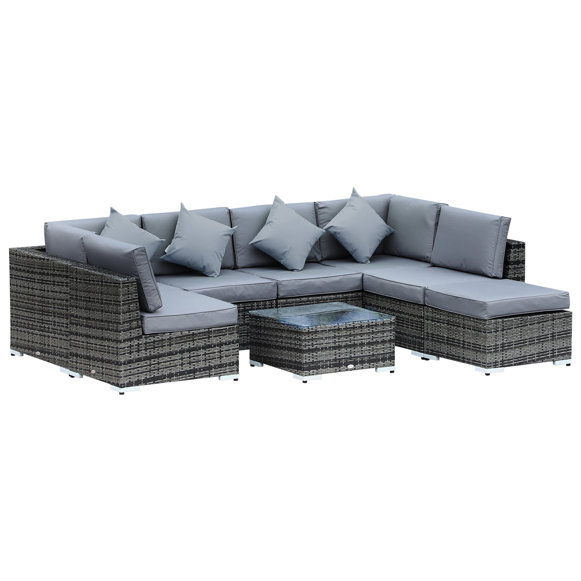 8 Pcs Rattan Sofa Set W/Cushions