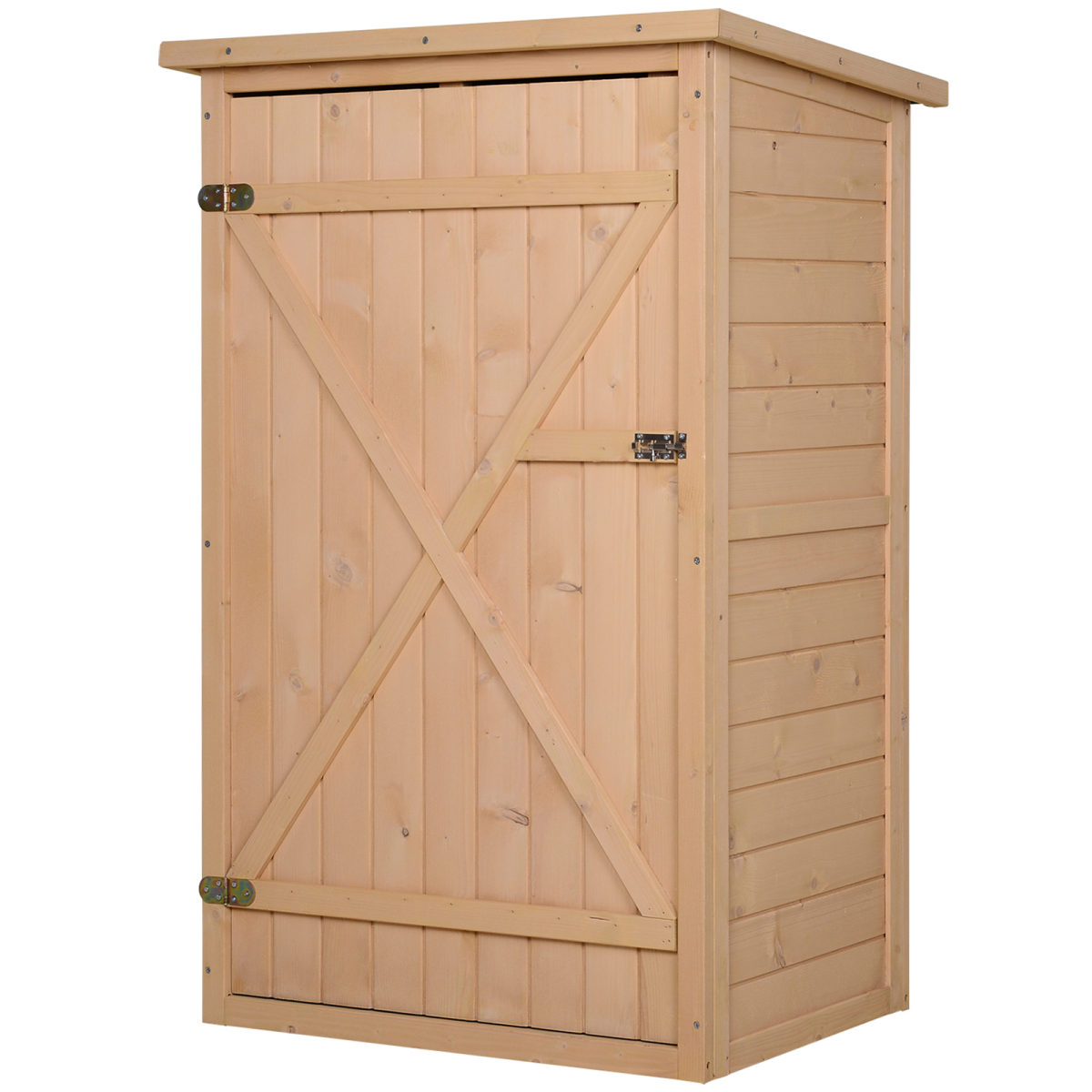 Wooden Garden Storage Shed Fir Wood Tool Cabinet