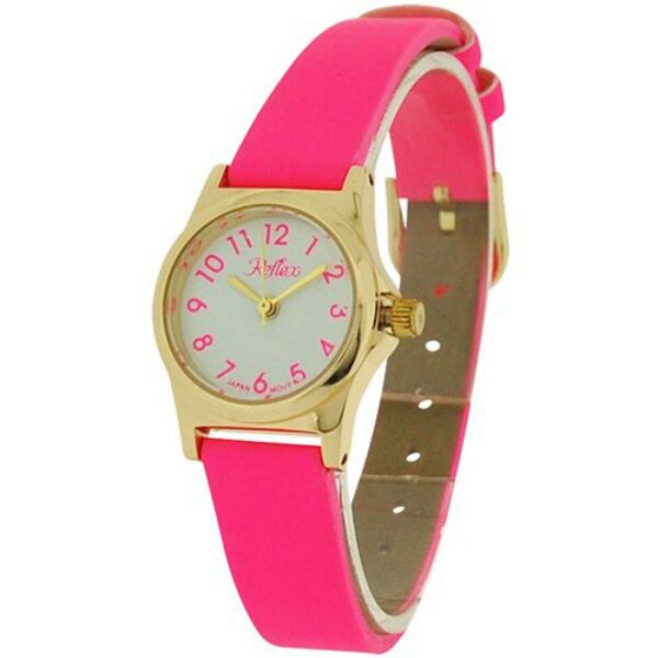 Reflex Girls Ladies White Dial Leather Strap Available Multiple Colour Strap Watch 1013