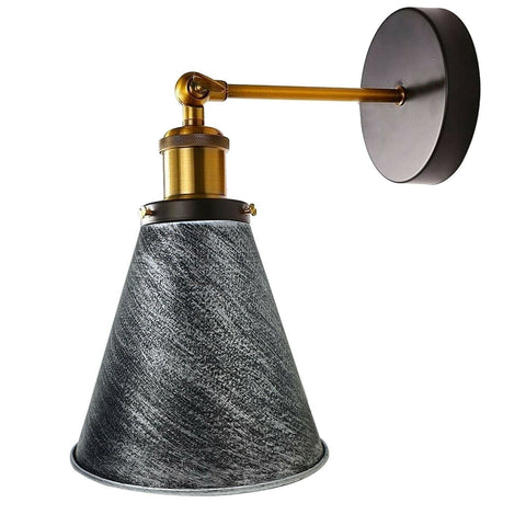Vintage Industrial Wall Light  Metal Cone Shape Shade Indoor Lighting For Kitchen, Living Room