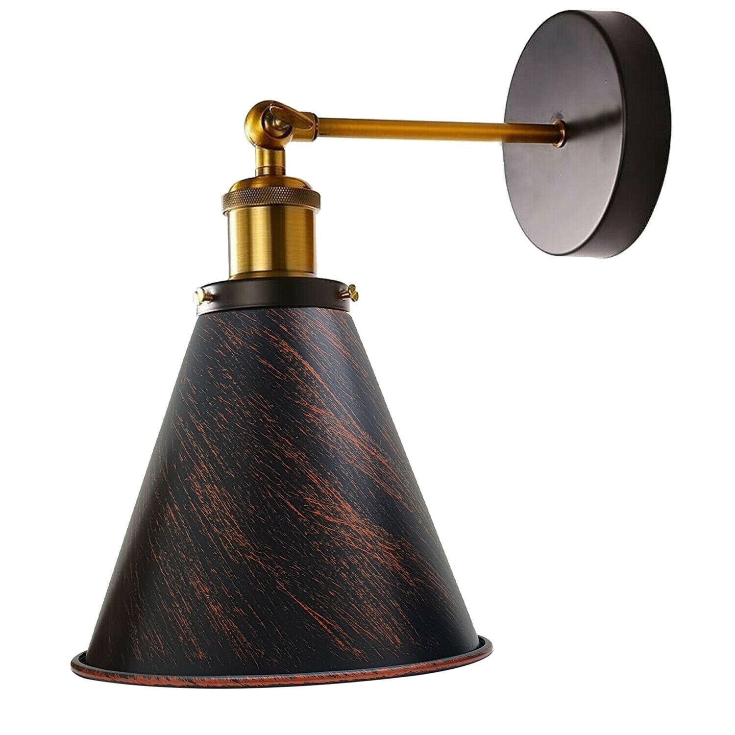 Vintage Industrial Wall Light  Metal Cone Shape Shade Indoor Lighting For Kitchen, Living Room