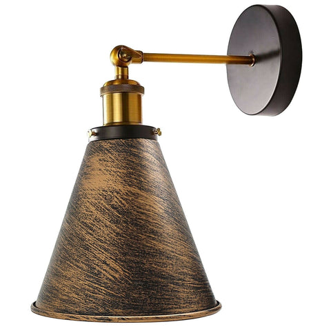 Vintage Industrial Wall Light  Metal Cone Shape Shade Indoor Lighting For Kitchen, Living Room