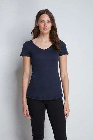 V Neck Cotton Modal Blend T-shirt