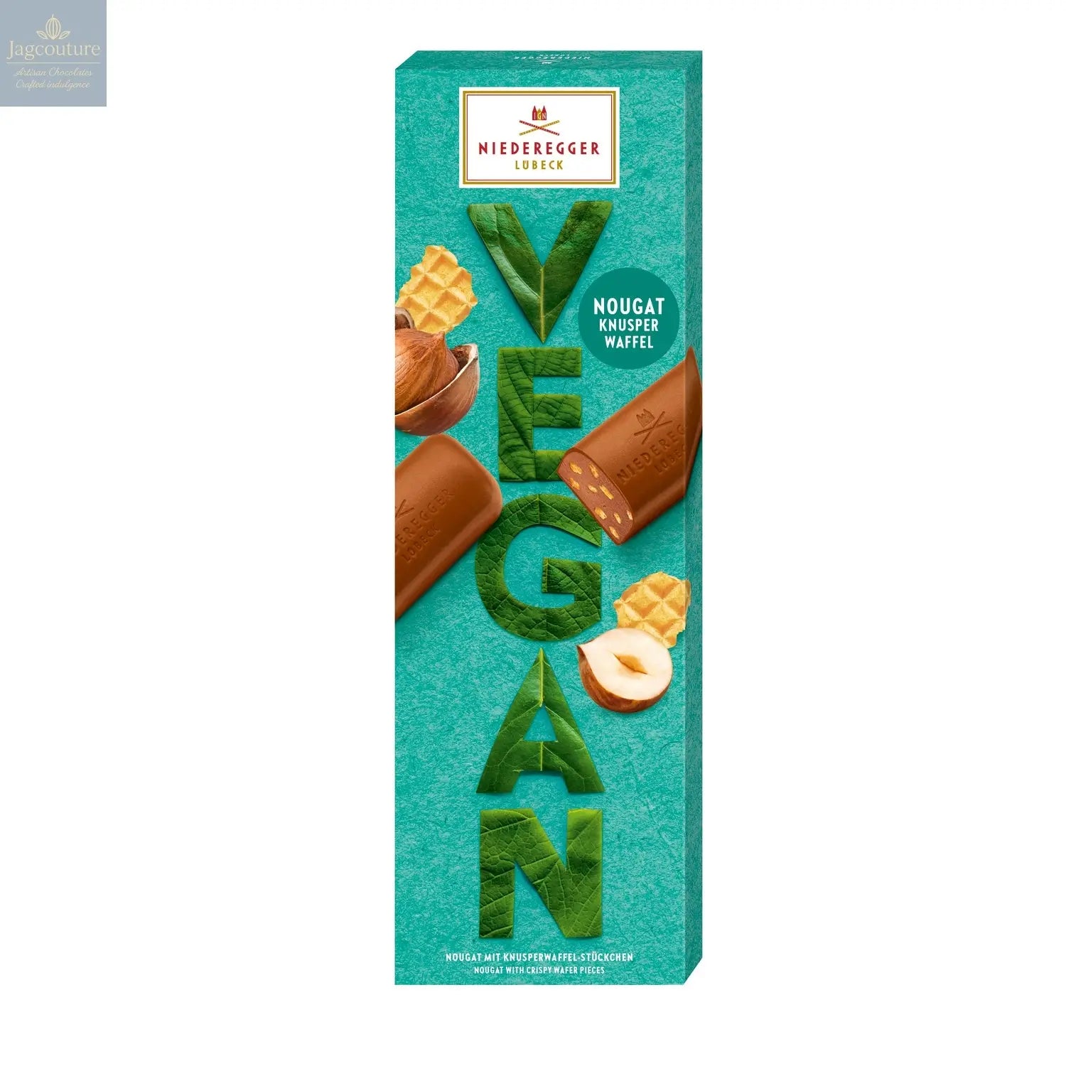 Vegan Nougat - alternative to milk chocolate praline loaves with crispy wafer pieces - Jag Couture Chocolates