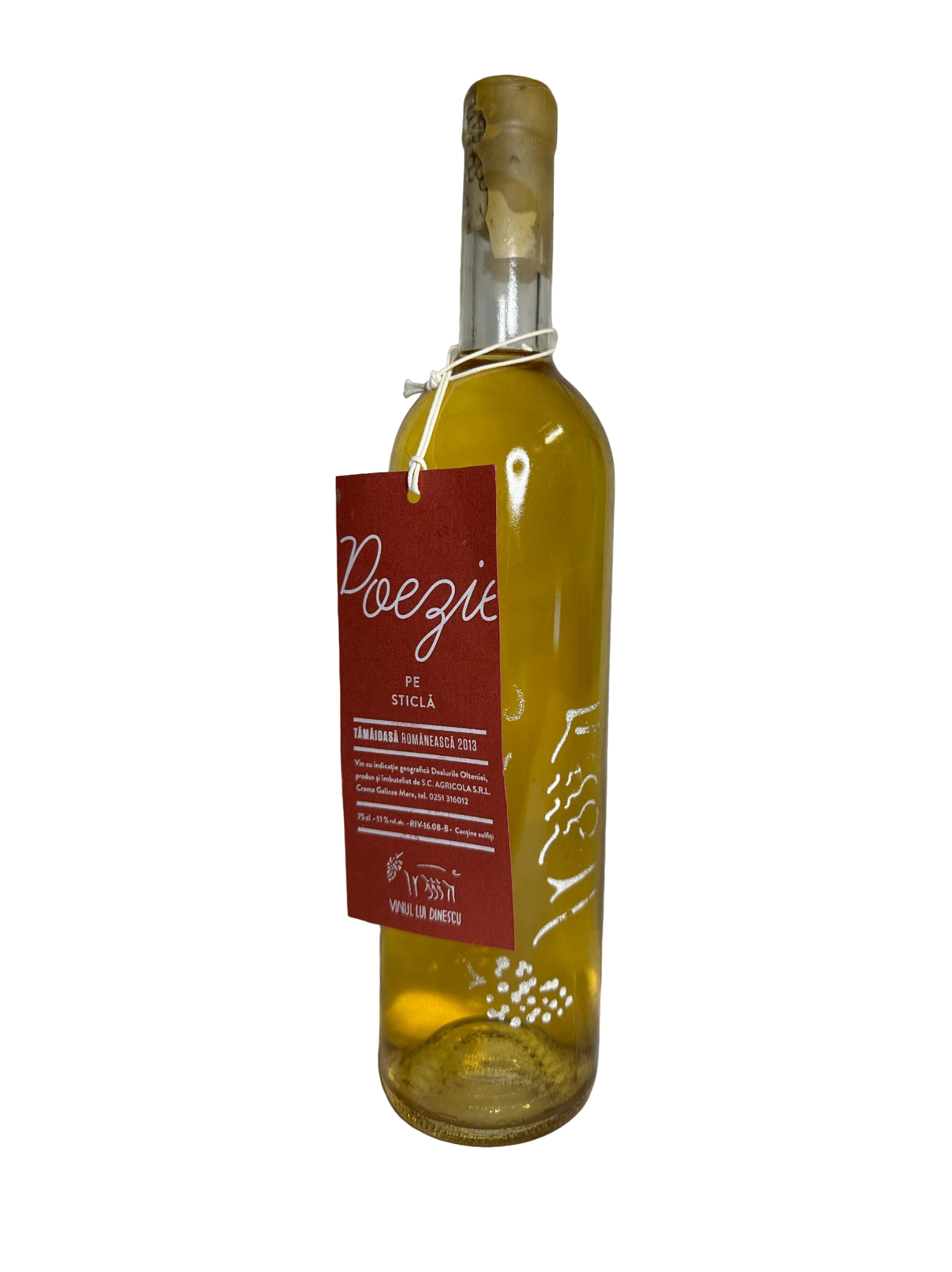 Vinul lui Dinescu Poezie pe Sticla Tamaioasa Romaneasca White Wine 750ml