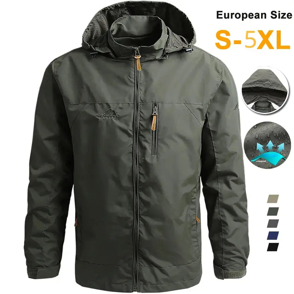 Waterproof Tactical Windbreaker Jacket – Lightweight Hooded Outdoor Gear (S-5XL)