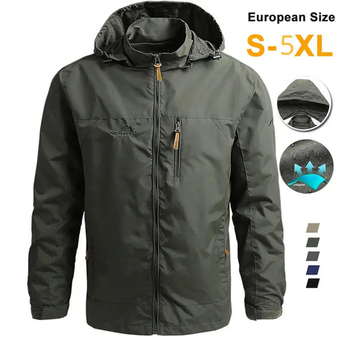Waterproof Tactical Windbreaker Jacket – Lightweight Hooded Outdoor Gear (S-5XL)