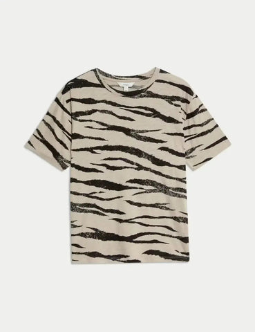 Womens Cotton Modal Blend Printed T-Shirt