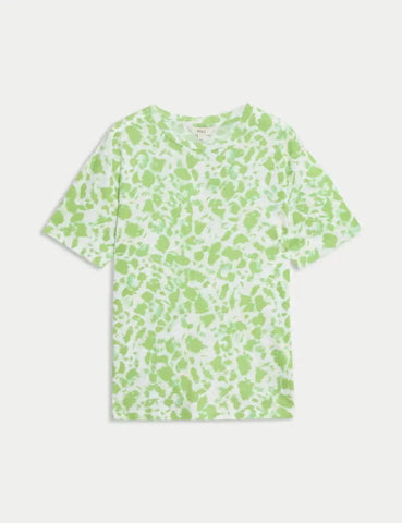 Womens Cotton Modal Blend Printed T-Shirt
