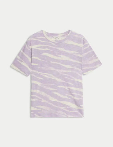 Womens Cotton Modal Blend Printed T-Shirt