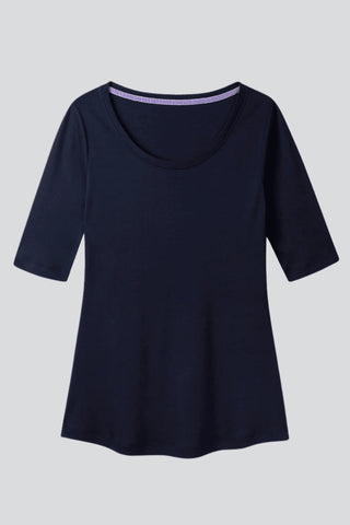 Half Sleeve Scoop Neck Cotton Modal Blend T-Shirt