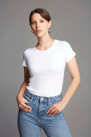 Short Sleeve Crew Neck Cotton Modal Blend T-shirt