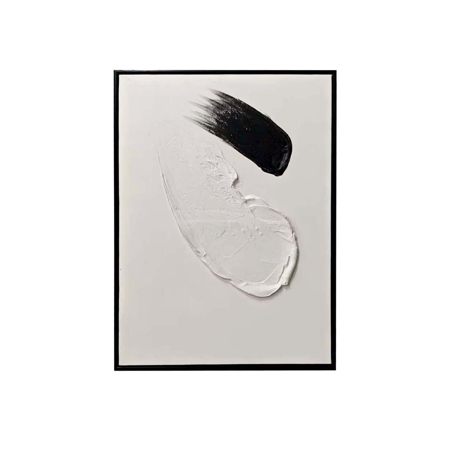 Regent Monochrome 3D Paint Stroke Effect Canvas Wall Art - I
