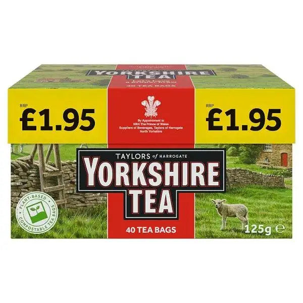 Yorkshire Tea 40 Tea Bags 125g (Case of 5)