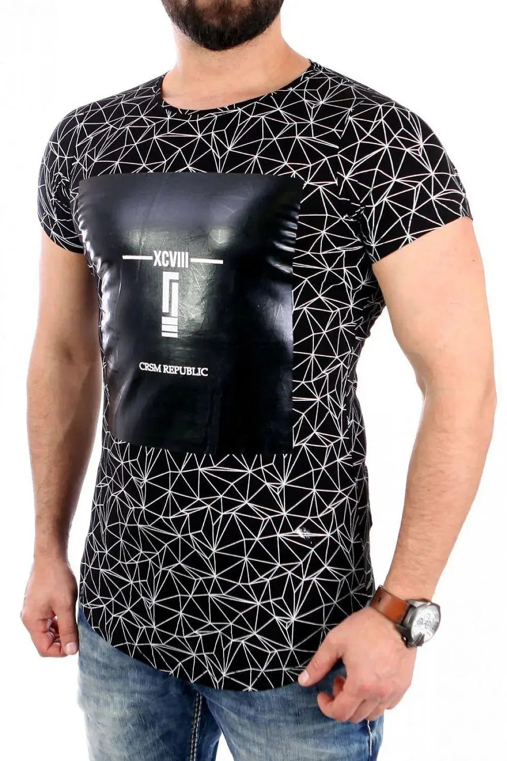 YourNewStyle Men's short-sleeved black T-shirt