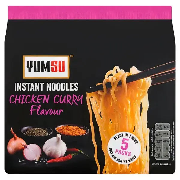 Yumsu Instant Noodles Chicken Curry Flavour 5 x 70g (Case of 12)