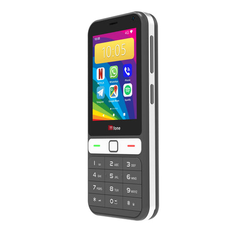 TTfone TT280  Simple 4G Dual SIM Bar Phone with Android, 2.8" Touchscreen, Keypad, 2MP Camera, USB-C - Easy to Use Unlocked Mobile (with USB Cable and Three Sim Card)