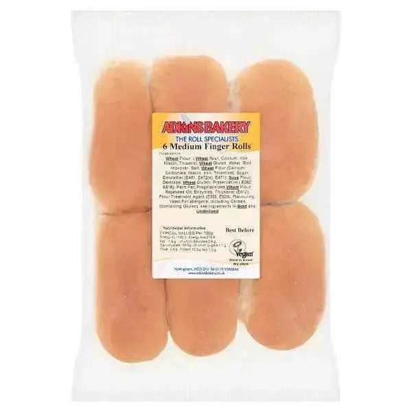Adkins Bakery 6 Medium Finger Rolls (Case of 1)