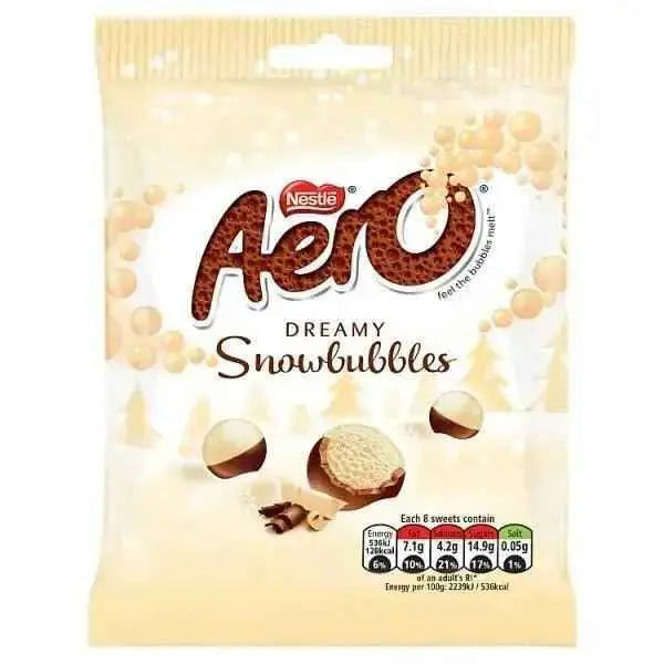 Aero Snowbubbles Milk Chocolate Sharing Bag 80g (Case of 12)