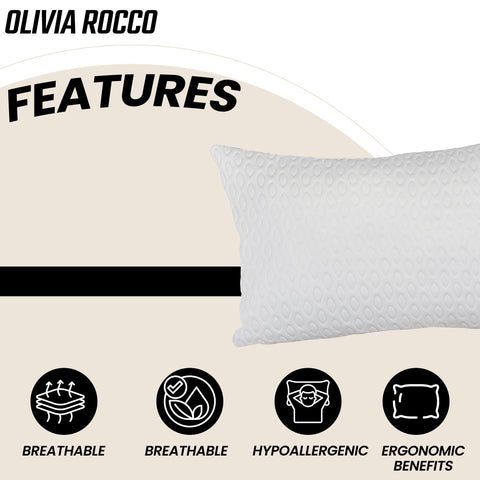 OLIVIA ROCCO Air Flow Pillow Hotel Quality Anti Snore Side Sleeper Premium Fibre Filling For Neck And Back Support With Breathable Cooling Technology
