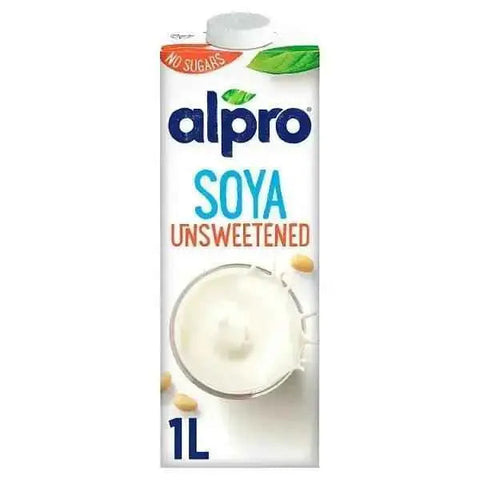 Alpro Soya Unsweetend Long Life Drink 1L (Case of 8)
