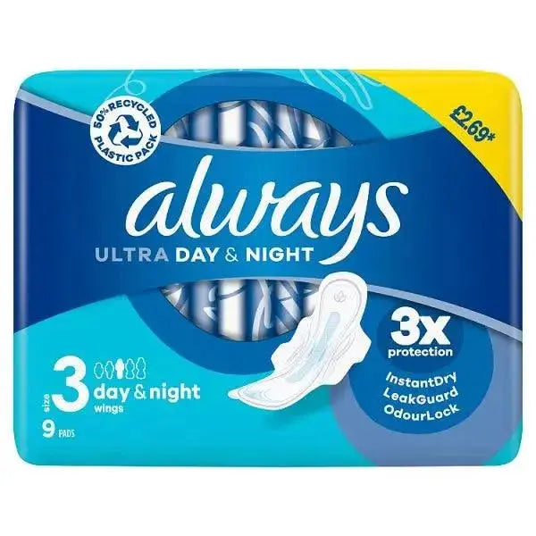 Always Ultra Day & Night Pads (S3) Wings x 36 [PM £2.69 ] (Case of 28)
