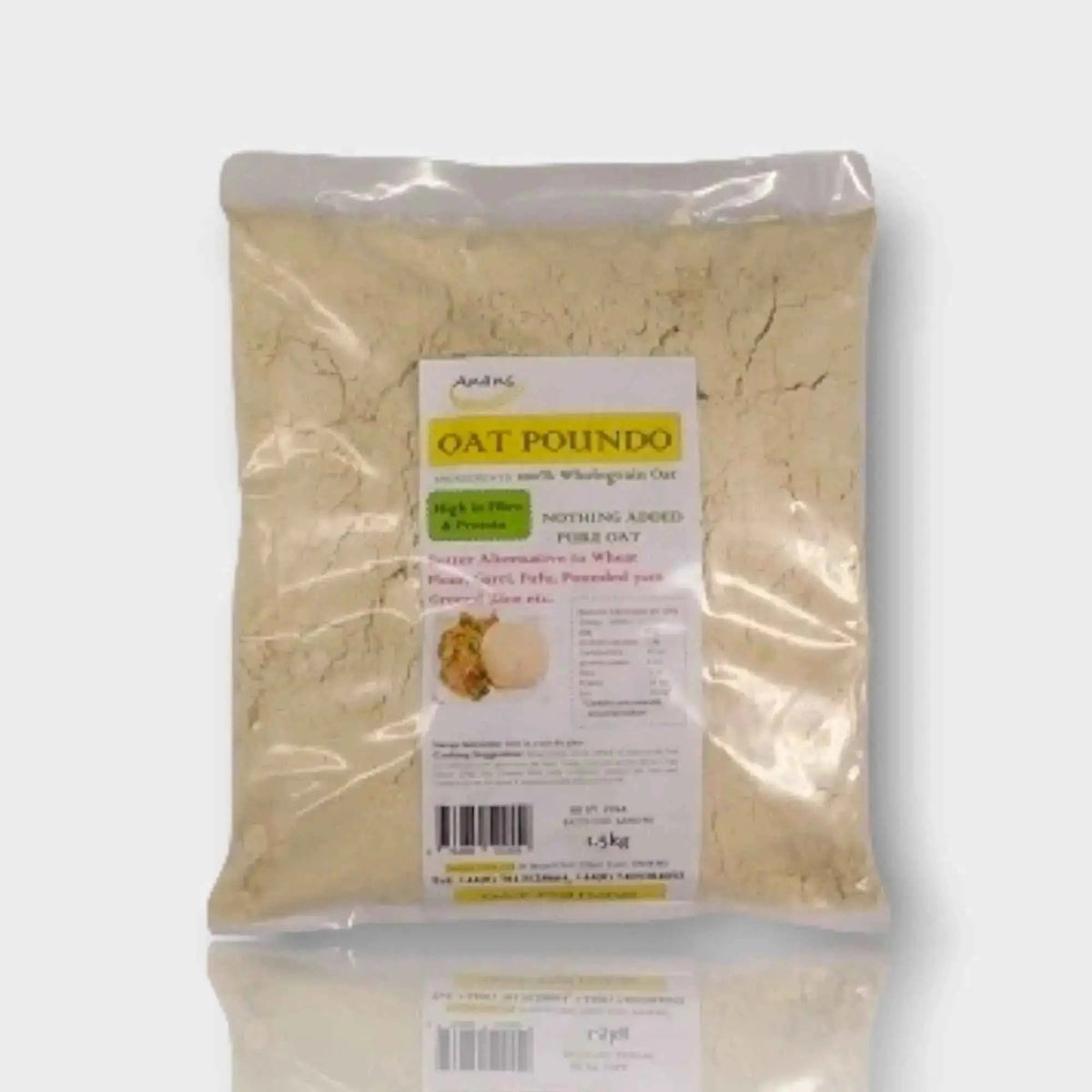 Anans OAT POUNDO, 100% Wholegrain Oat Flour. 1.5kg