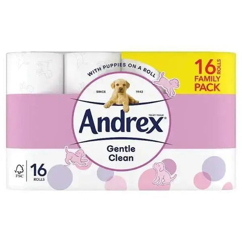 Andrex Gentle Clean Toilet Tissue 16 Rolls