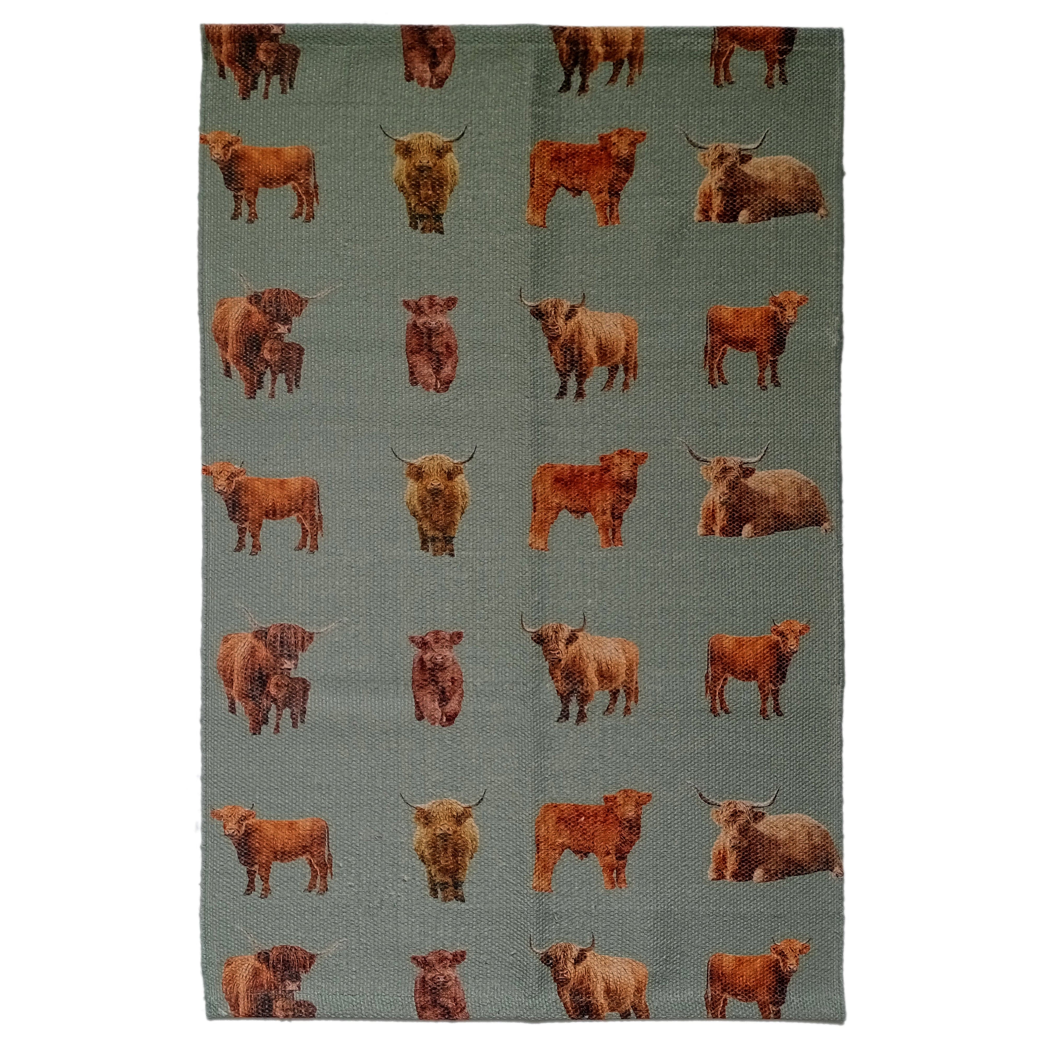 OLIVIA ROCCO Highland Cow Animal Print Non Slip Soft Durable Rug For Living Room Bedroom Hallway Office Eco Friendly Soft Pile Backing