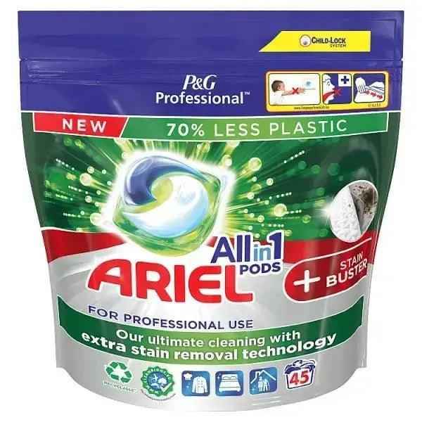 Ariel Professional Pods Washing Liquid Capsules Stain Buster 45 Washes