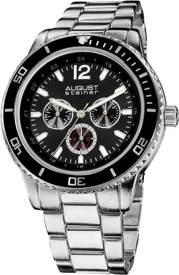 August Steiner Mens Mercury Quartz Multifunction Divers Bracelet Watch