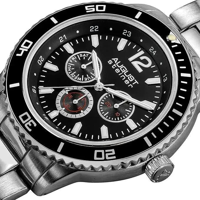 August Steiner Mens Mercury Quartz Multifunction Divers Bracelet Watch