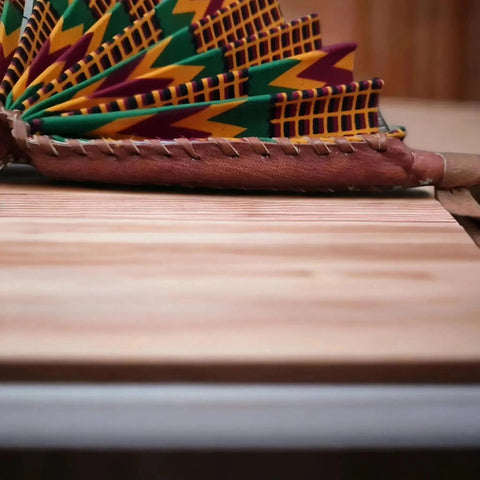 Authentic Leather Kente Fan