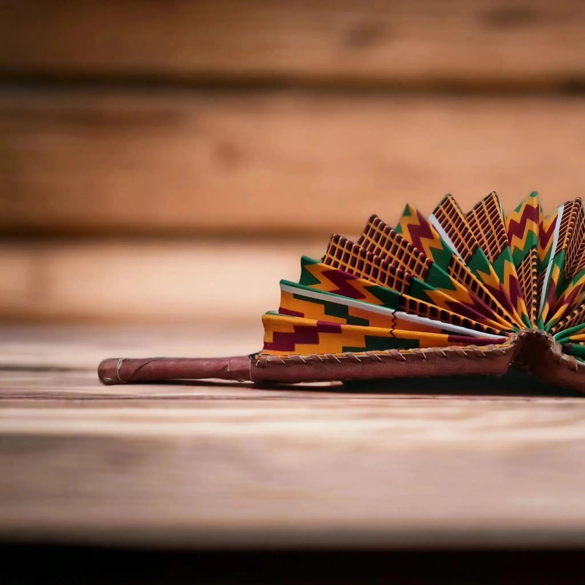 Authentic Leather Kente Fan