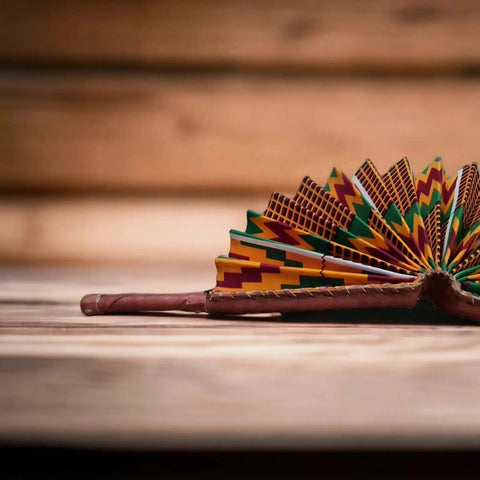 Authentic Leather Kente Fan