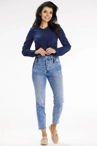 awama casual blouse with long sleeves tied at the bottom