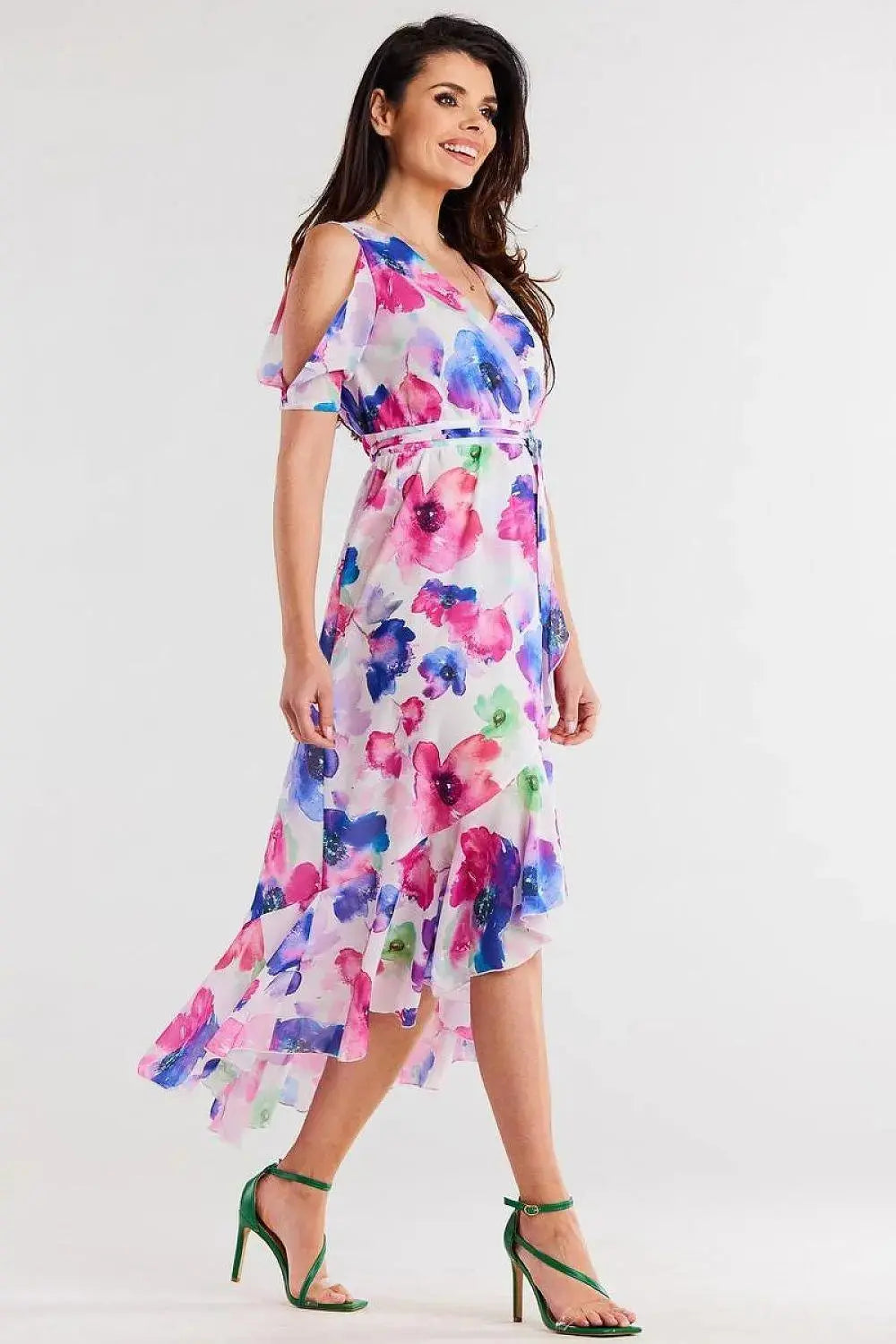 awama chiffon daydress with elastic lining, envelope, asymmetrical