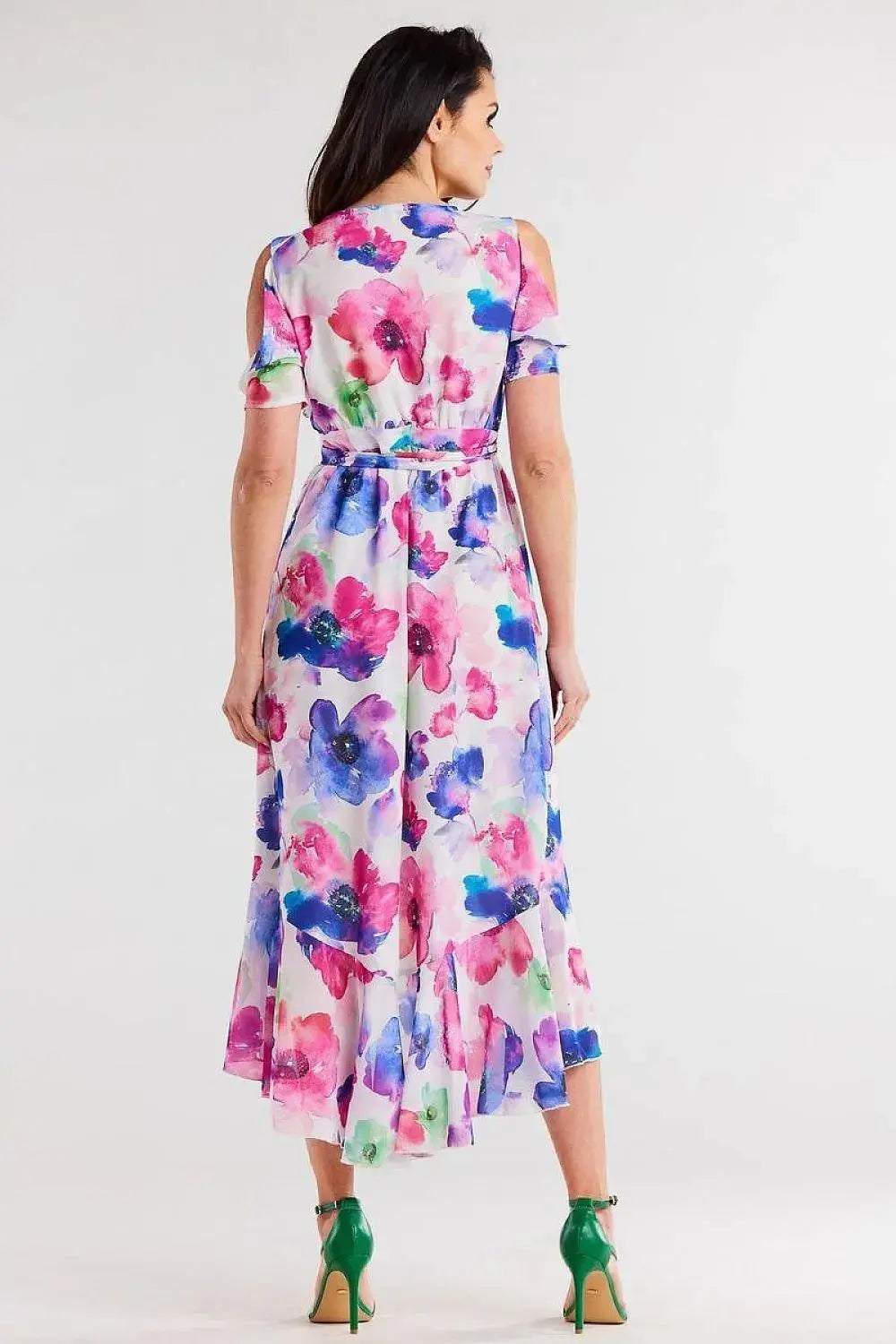 awama chiffon daydress with elastic lining, envelope, asymmetrical
