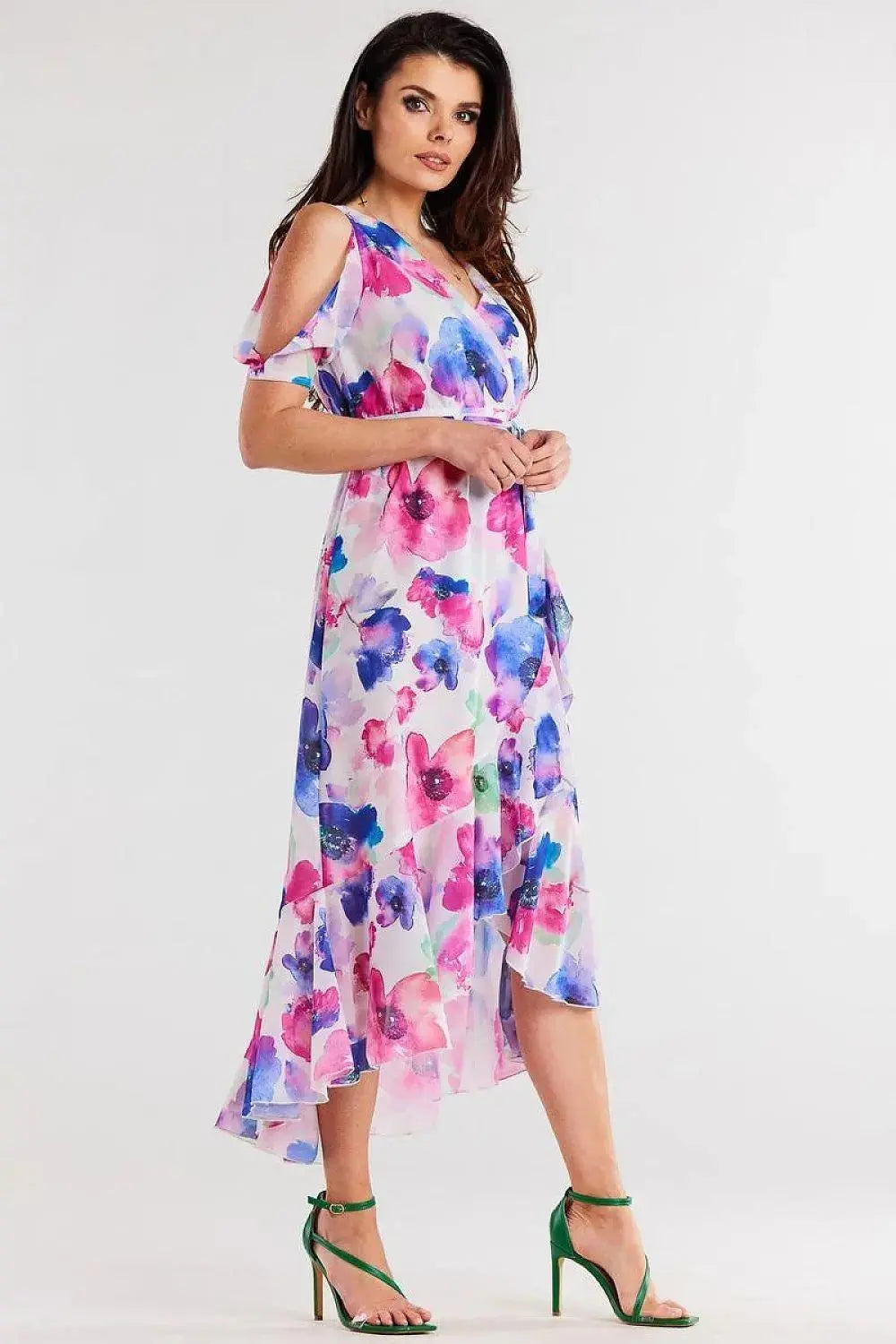 awama chiffon daydress with elastic lining, envelope, asymmetrical