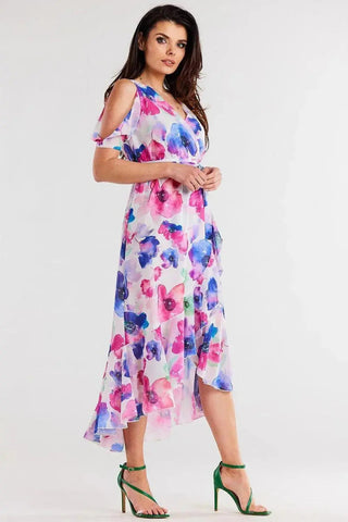 awama chiffon daydress with elastic lining, envelope, asymmetrical