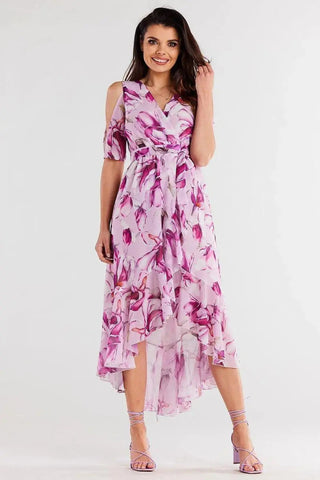 awama chiffon daydress with elastic lining, envelope, asymmetrical