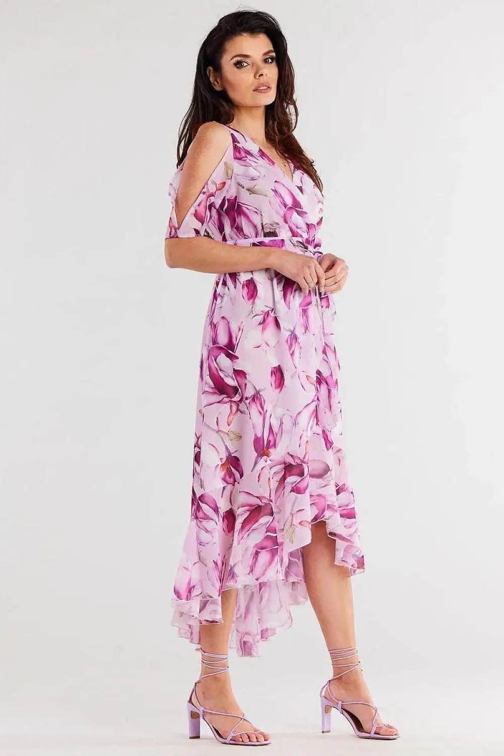awama chiffon daydress with elastic lining, envelope, asymmetrical