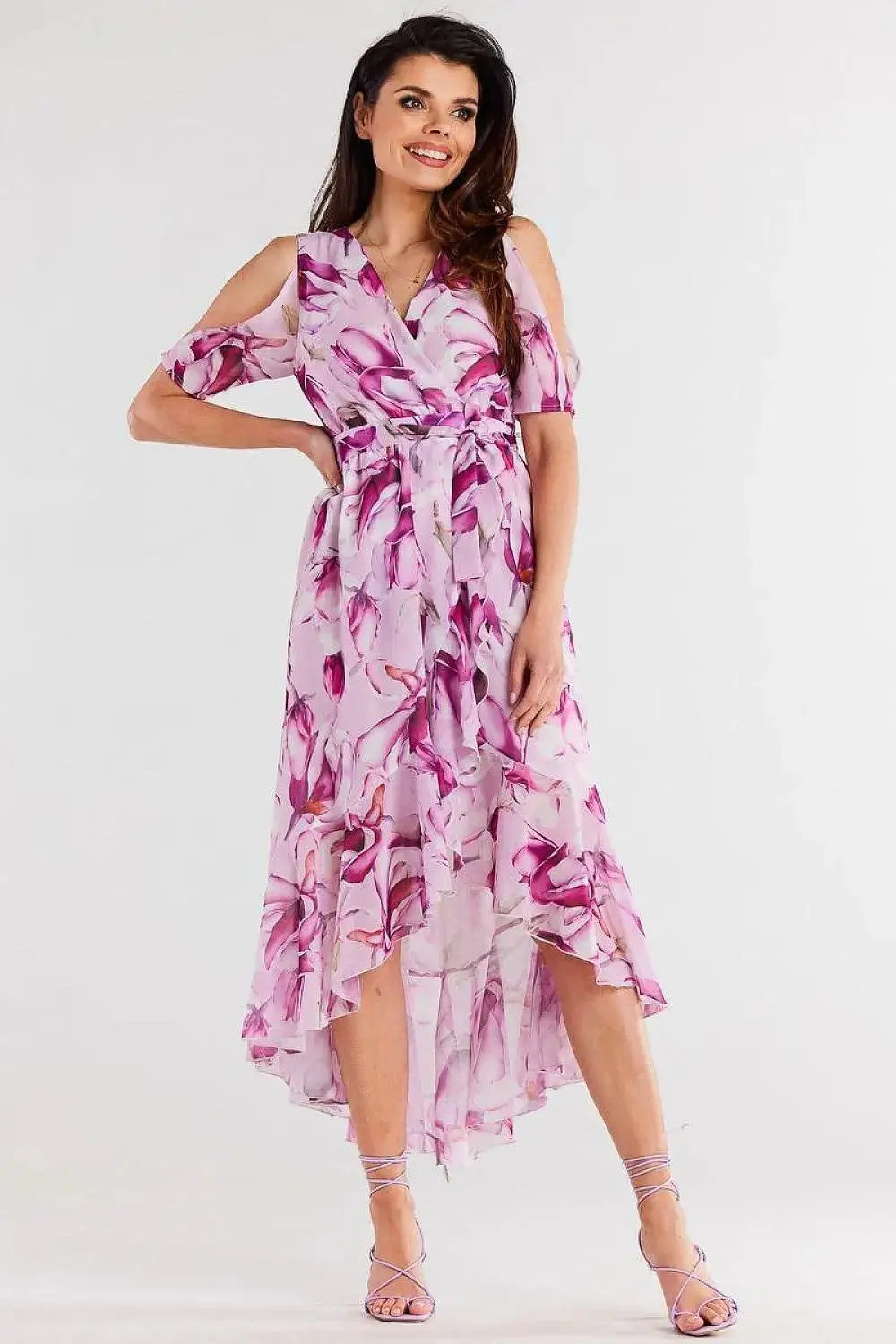 awama chiffon daydress with elastic lining, envelope, asymmetrical