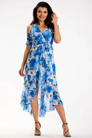 awama chiffon daydress with elastic lining, envelope, asymmetrical
