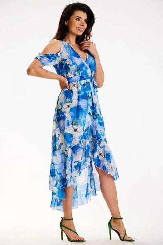 awama chiffon daydress with elastic lining, envelope, asymmetrical