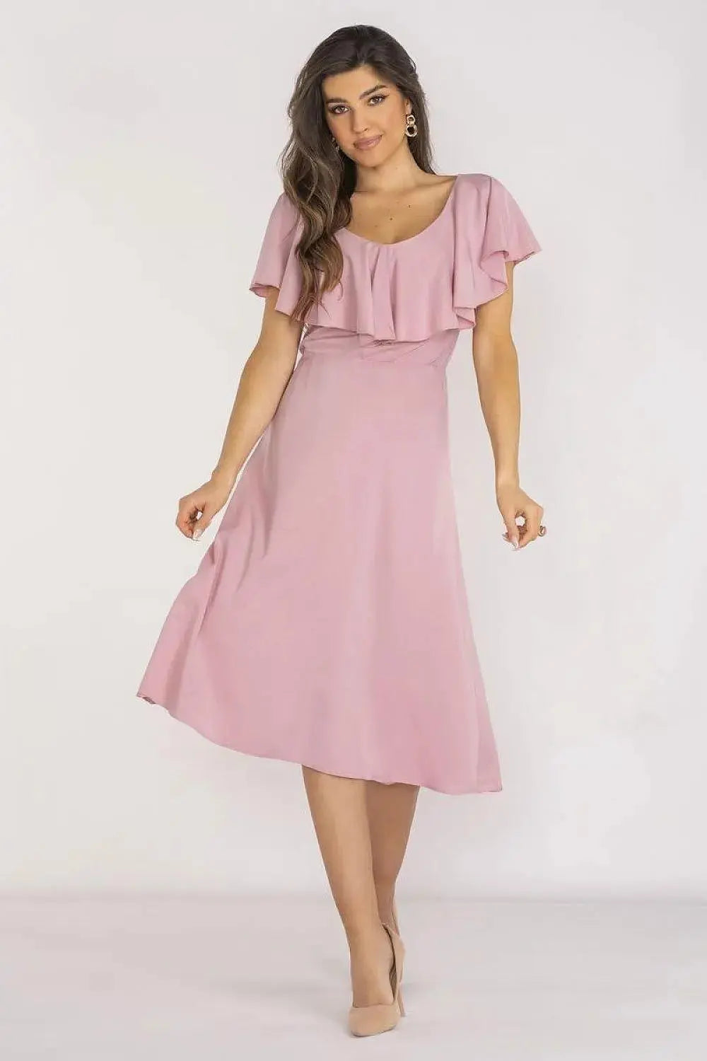 awama extremely elegant and feminine midi length daydress